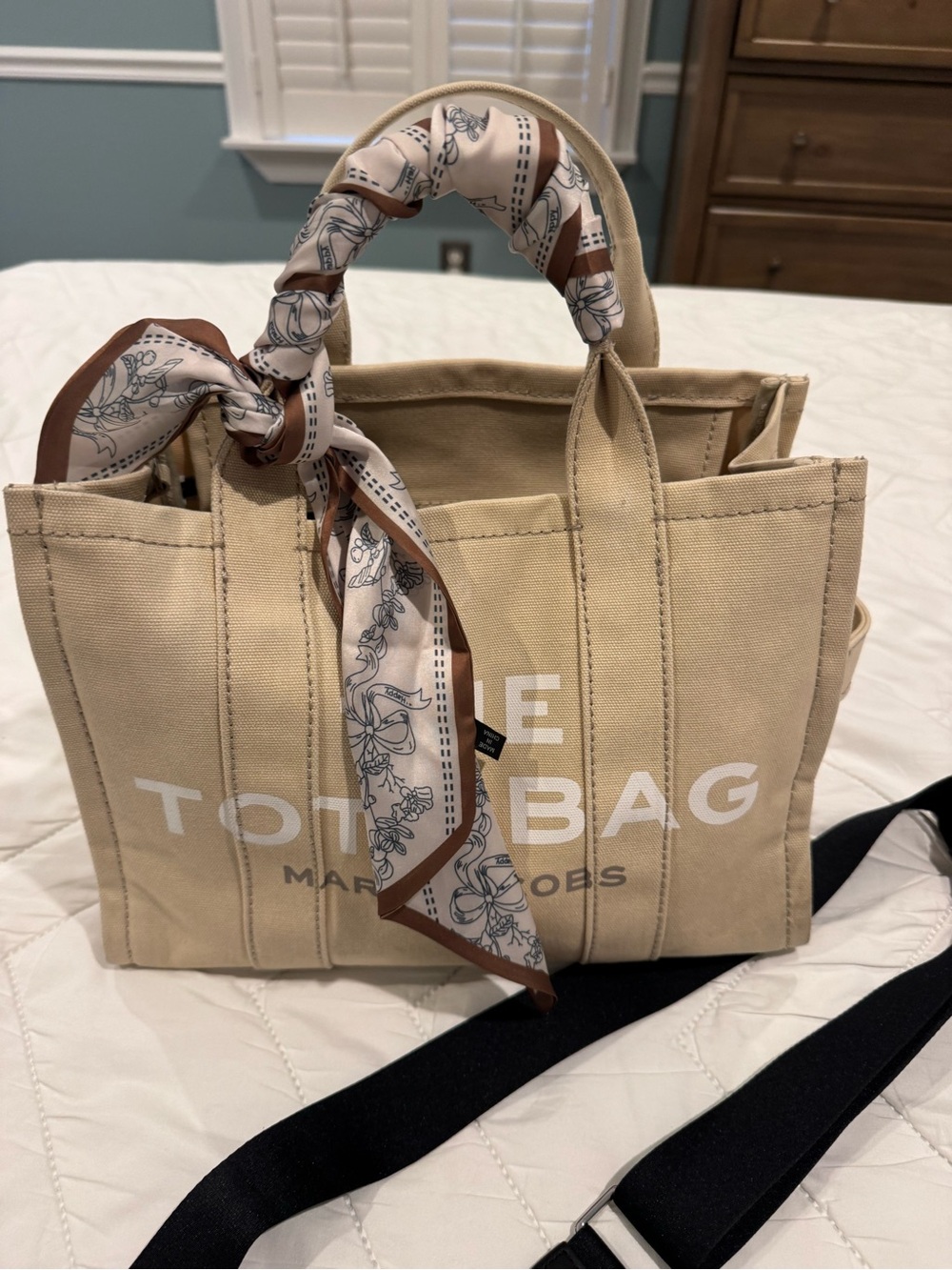 Marc Jacobs Beige Canvas 'The Tote Bag' with Scarf-Wrapped Handle - Picture 8 of 8